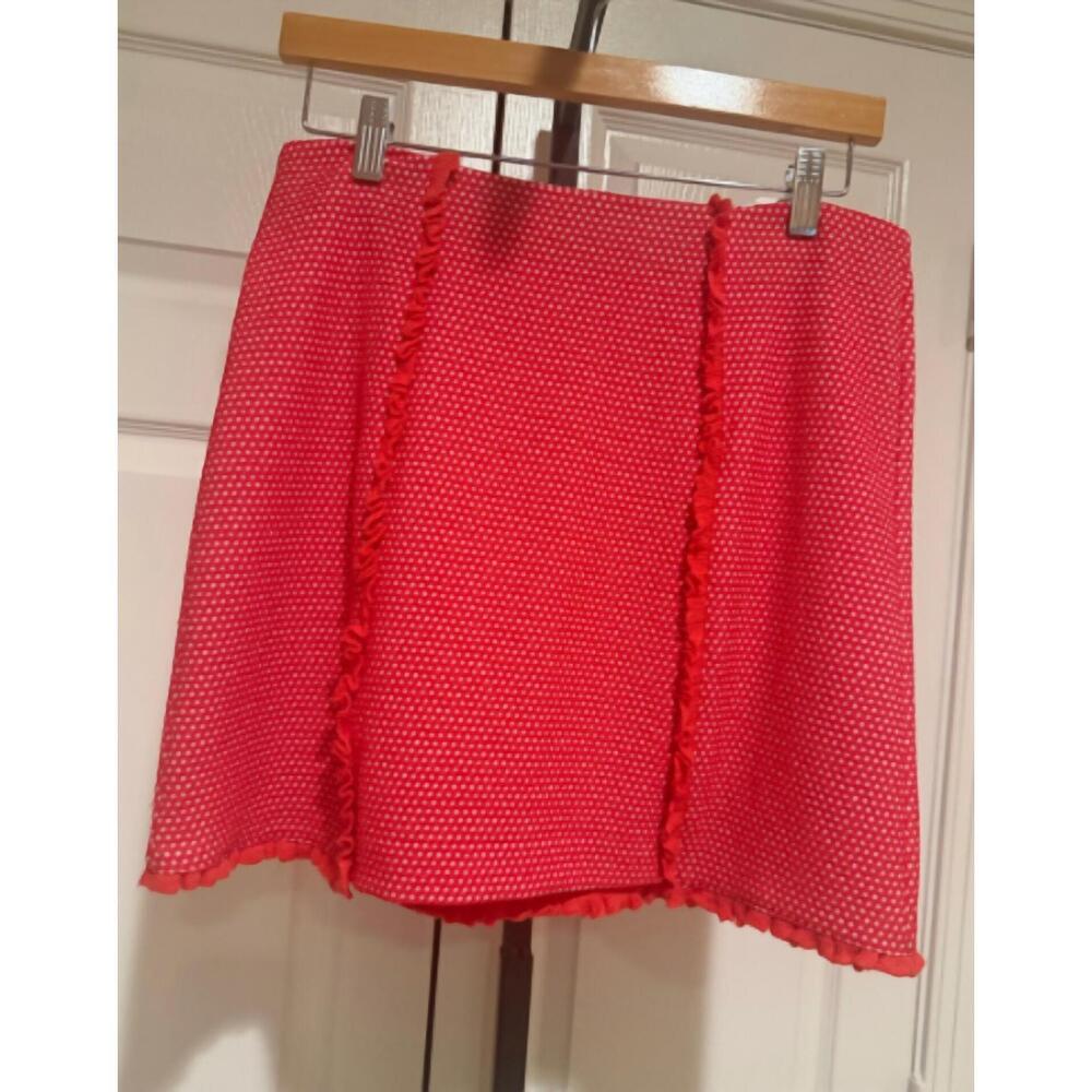 NEW JUS D'ORANGE women's a line mini skirt in red/white